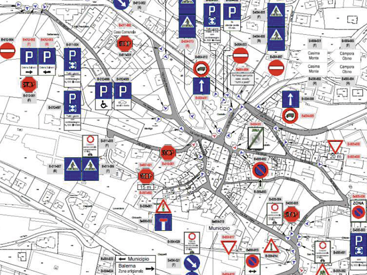 Castel San Pietro - Catasto della segnaletica stradale verticale e verifica della conformità alla normativa vigente